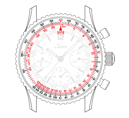 Sinn 903 from 2024 with crownless, directly adjustable inner rotating bezel using DSP technology.