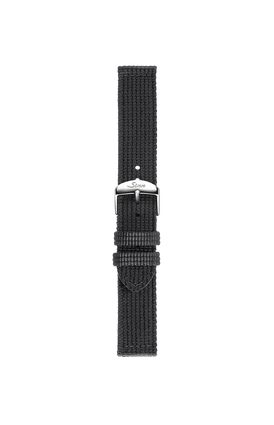 Bracelet en textile noir – Vue de face avec bracelet