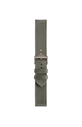 Olivgraues Textilarmband – Frontalansicht mit Band