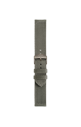 Bracelet en textile gris olive – Vue de face avec bracelet