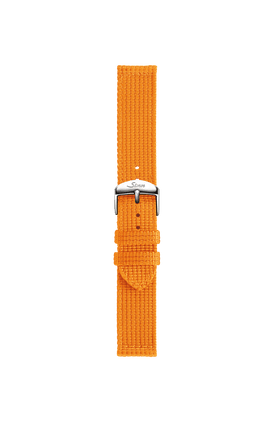 Bracelet en textile orange – Vue de face avec bracelet