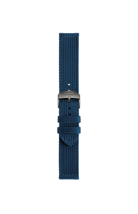 Blaues Textilarmband – Frontalansicht mit Band