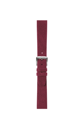 Bracelet en Alcantara rouge baie avec système de bracelet interchangeable – Vue de face avec bracelet