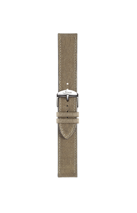 Sand-coloured canvas Alcantara strap – Front view with strap