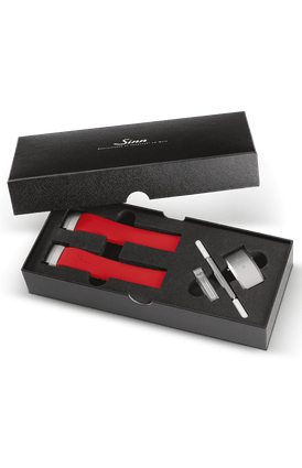 Red DuoFlex diving strap system with TEGIMENT – Front view with strap