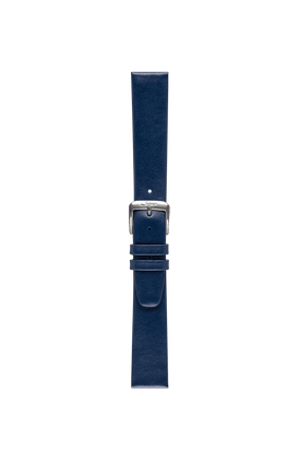 Dunkelblaues Kalbslederarmband – Frontalansicht mit Band