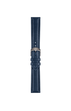 Blue cowhide leather strap – Front view with strap