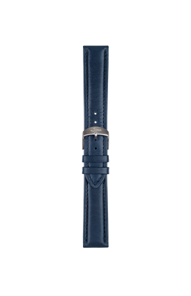 Bracelet en cuir de vachette bleu – Vue de face avec bracelet