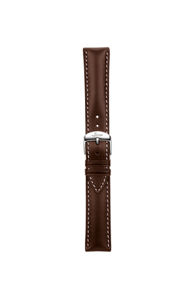 Mocha-coloured cowhide strap with Russia tanning – Front view with strap