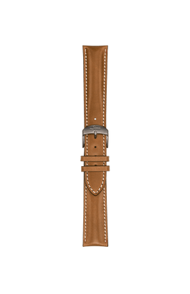 Braunes Pferdelederarmband – Frontalansicht mit Band