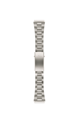 Bracelet massif en acier inoxydable microbillé – Vue de face avec bracelet