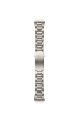 Bracelet massif en acier inoxydable microbillé – Vue de face avec bracelet