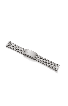 Bracelet massif en acier inoxydable microbillé – Vue de face avec bracelet