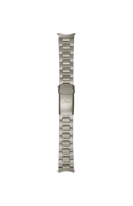 Bracelet massif en titane microbillé – Vue de face avec bracelet