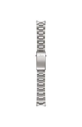 Bracelet massif en acier inoxydable polie et satiné – Vue de face avec bracelet