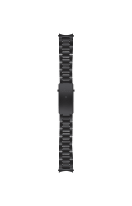 Bracelet massif en acier inoxydable microbillé avec Revêtement Anti-éraflure Noir et réglage fin de la longueur du bracelet – Vue de face avec bracelet