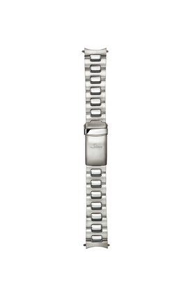 Bracelet massif en acier inoxydable polie et satiné – Vue de face avec bracelet