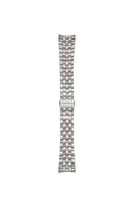 Bracelet massif en acier inoxydable satiné – Vue de face avec bracelet