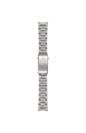 Bracelet massif en acier inoxydable satiné – Vue de face avec bracelet