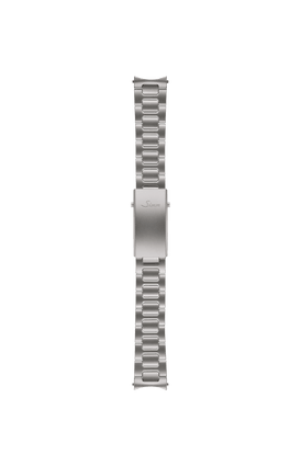 Bracelet massif en acier inoxydable microbillé – Vue de face avec bracelet