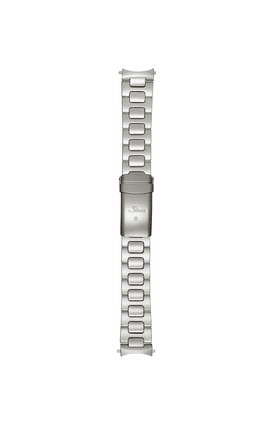 Bracelet massif en acier inoxydable microbillé avec technologie TEGIMENT et boucle déployante de sécurité – Vue de face avec bracelet
