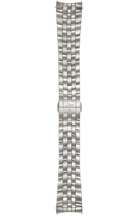 Satinized solid stainless steel bracelet with TEGIMENT – Front view with strap