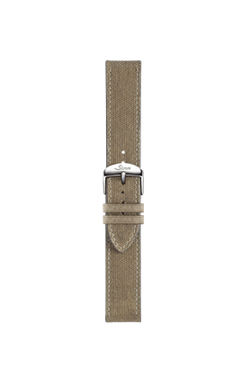 Sand-coloured canvas Alcantara strap