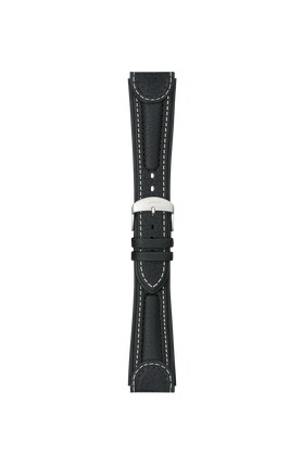 Black cowhide leather strap integrated in the case