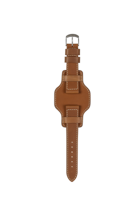Brown calfskin strap with leather underlay