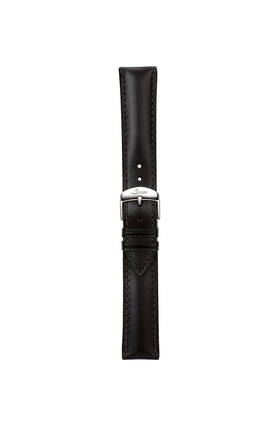 Black cowhide leather strap with Russia tanning
