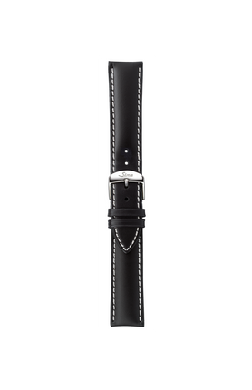 Black cowhide leather strap with Russia tanning
