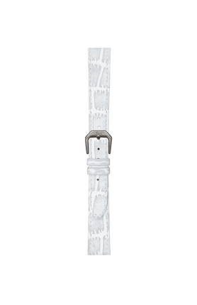 Bracelet en cuir de vachette blanc avec gaufrage en cuir d'alligator