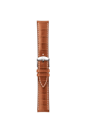 Cognacfarbenes Rindslederarmband mit Alligatorlederprägung