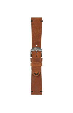 Brown vintage-look cowhide leather strap