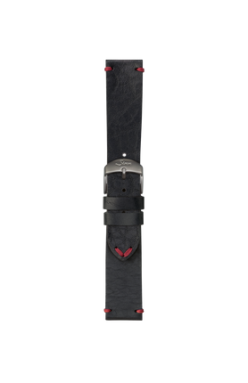 Schwarzes Rindslederarmband in Vintage-Optik