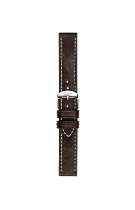 Dark brown vintage-look cowhide leather strap