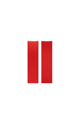 Red silicone strap integrated in the case