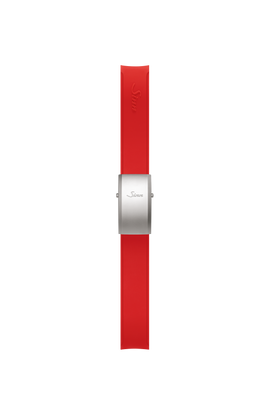 Bracelet en silicone rouge intégré à la boîte – Vue latérale droite