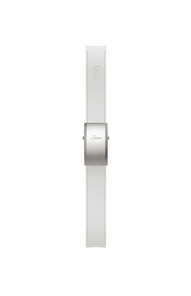 Bracelet en silicone blanc intégré à la boîte – Vue latérale droite