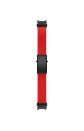 Red DuoFlex diving strap system with black hard coating – Right side view