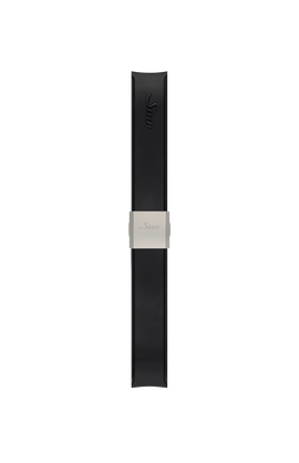 Schwarzes Silikonarmband mit Gehäuseintegration – Rückansicht