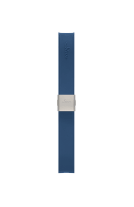 Blaues Silikonarmband mit Gehäuseintegration – Rückansicht